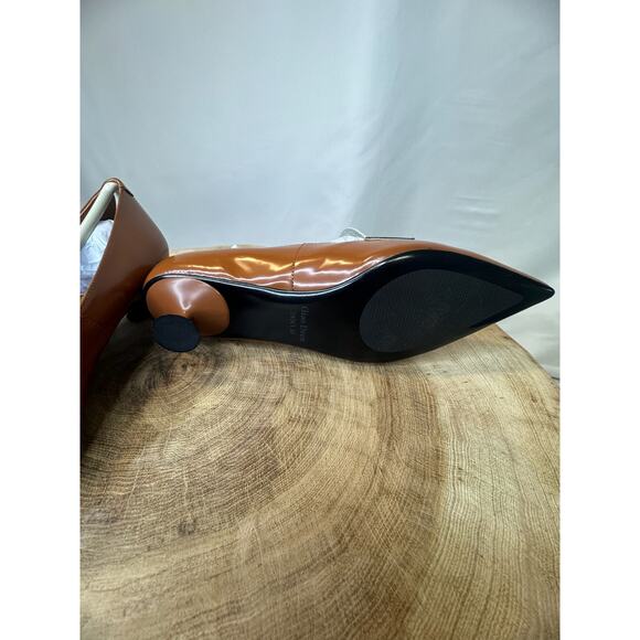 GiaoDeen Women’s Leather Kitten Pointed Toe Stiletto Mid Heel Pumps - Picture 6 of 11